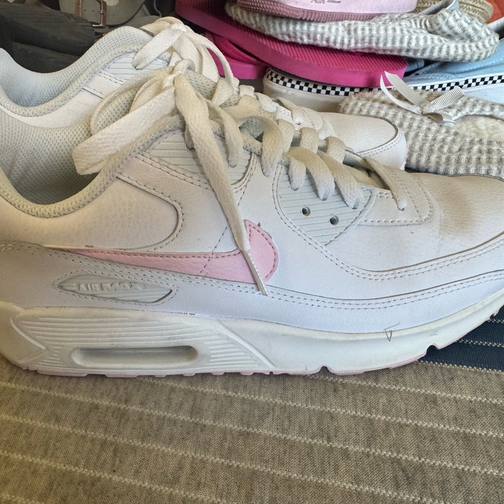 Women's White and Pink Sneakers